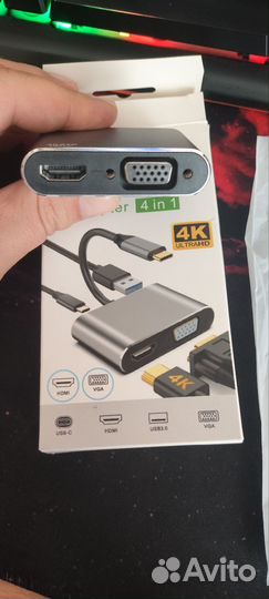 Переходник Type c hdmi VGA usb