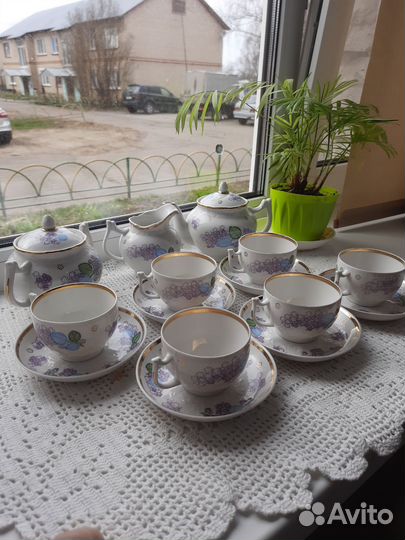 Чайный сервиз вербилки СССР сирень