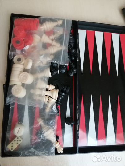 Шахматы, шашки, нарды 3 в 1 дорожный набор