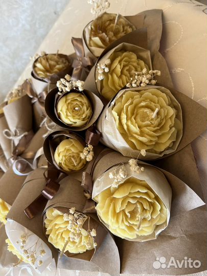 Свеча пион большой / букет на 8 марта