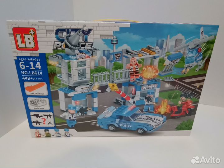 Конструктор полицейский участок,449, с подсветкой