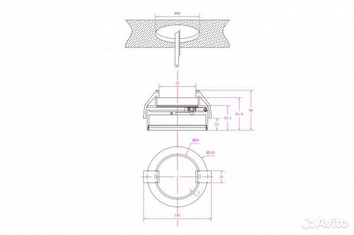 Встраиваемый светильник Donolux DL18959R18W1B