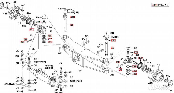 Комплект шкворня Toyota 7/8FG/FD15-30 с шкворнем