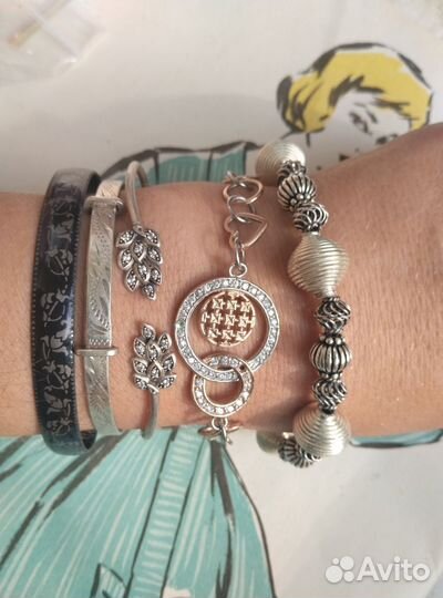 Браслет серебро, браслет эмаль