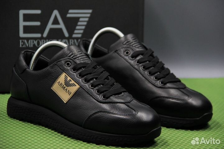 Кроссовки emporio armani кожаные