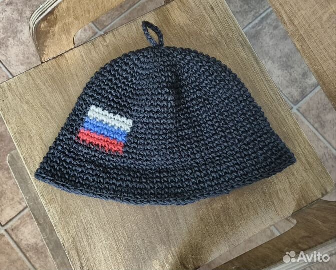 Шапка банная с флагом джут