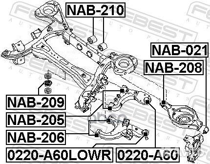 Опора шаровая (nissan pathfinder R51 2004) FEB