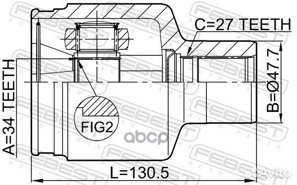 ШРУС ssangyong kyron 05-12/actyon 01-09/rexton