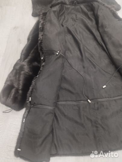 Шуба норковая с капюшоном