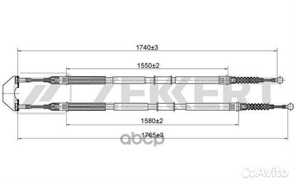 Трос стояночного тормоза задн. лев./прав. Opel