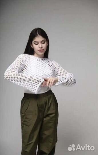 Вязаный топ сетка