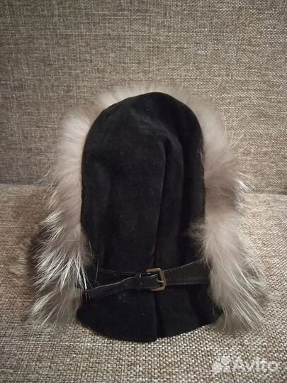 Шляпка из натуральной замши