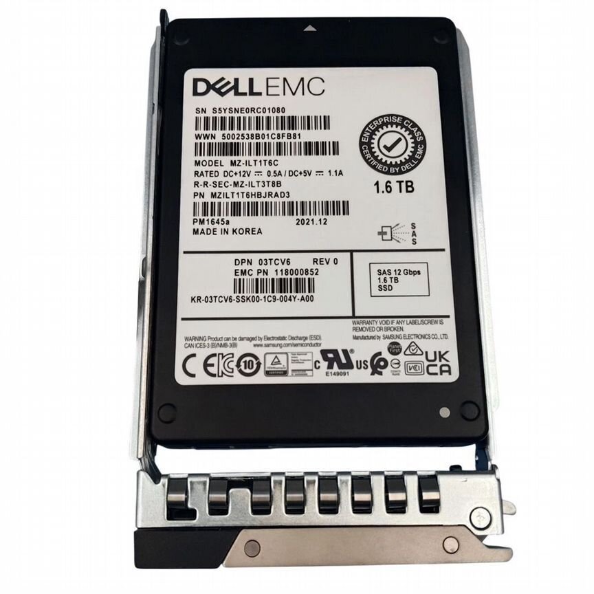 [3TCV6] Жесткий Диск Dell 1.6tb Sas 2,5" Ssd 3tcv6
