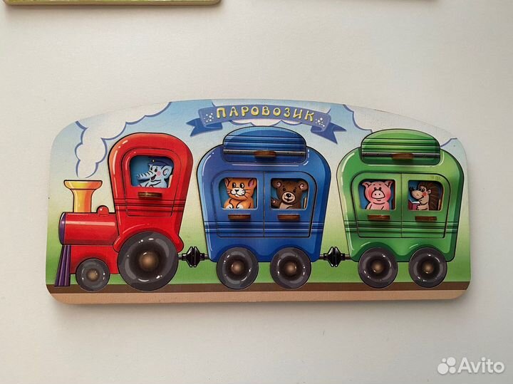 Деревянные игры вкладыши, пазлы