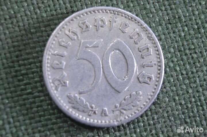 Монета 50 peйxспфеннигов, пфеннигов 1935 года. pe