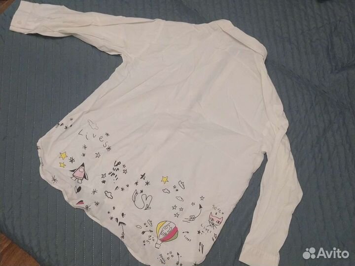 Рубашка белая для девочки 122см-134см