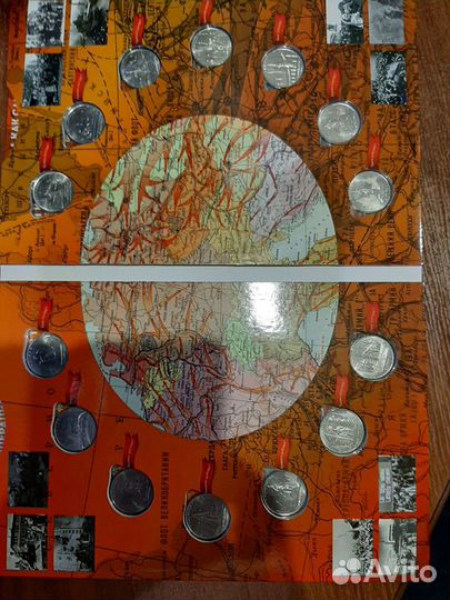 Набор монет в альбоме 14 столиц освобожденных ВОВ