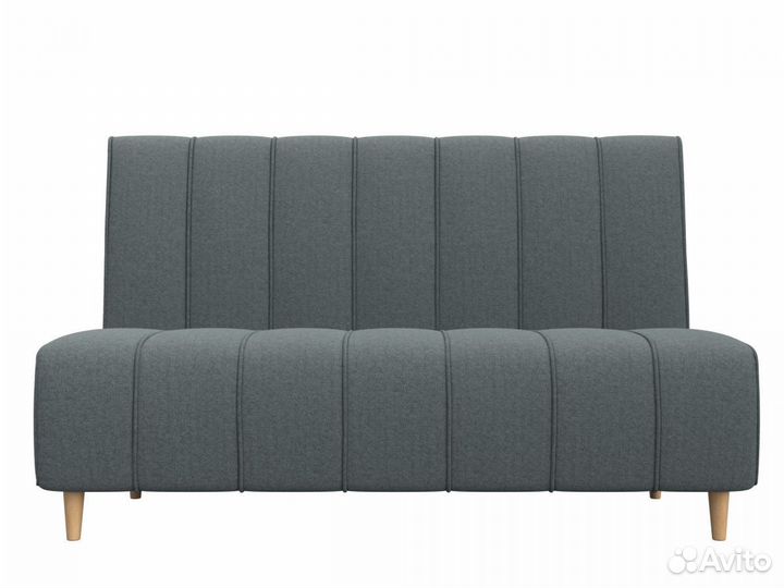 Диван кухонный прямой Ральф, рогожка, амур серый