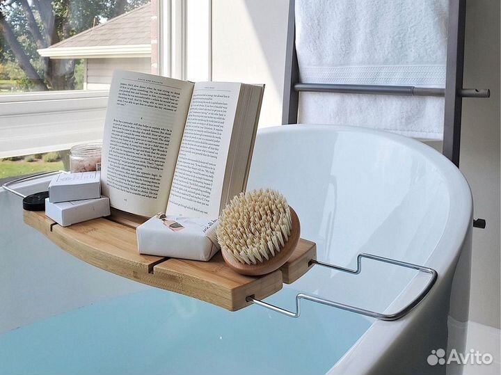 Столик для ванны раздвижной Umbra Aquala бамбук