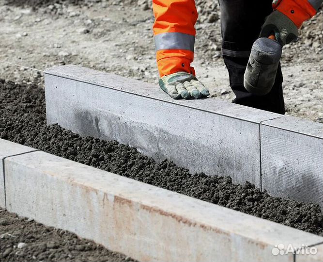 Камень для газона бордюрный