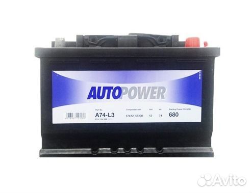 Аккумулятор autopower A74-L3 Audi A3, A4