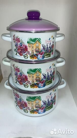 Кастрюля эмалированная новая