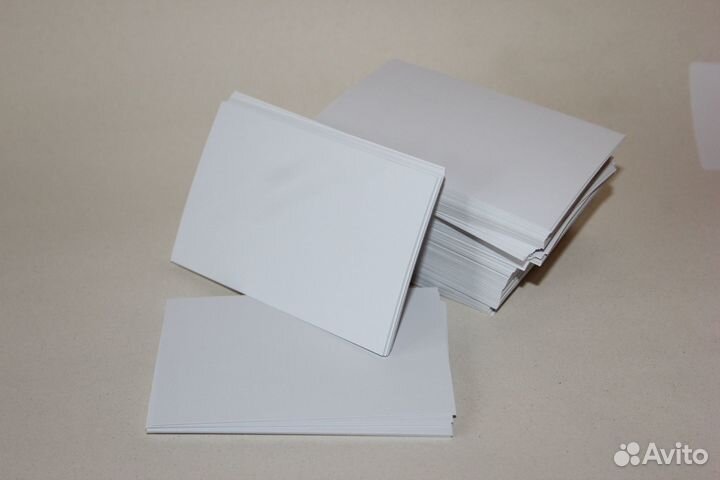 Белые карточки формат 55 на 85 мм