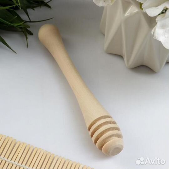 Набор для меда №2 (0,25л + ложка для мёда), бежевы