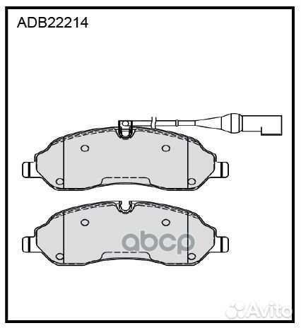 Колодки тормозные дисковые перед ADB22214 A