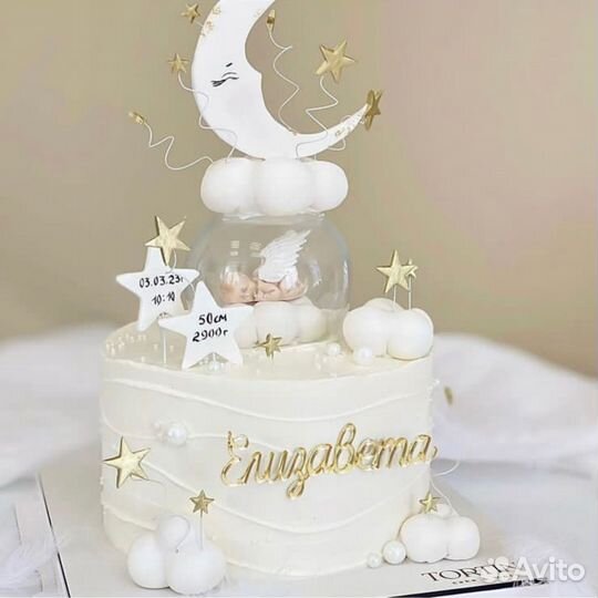 Топпер имя на бок торта