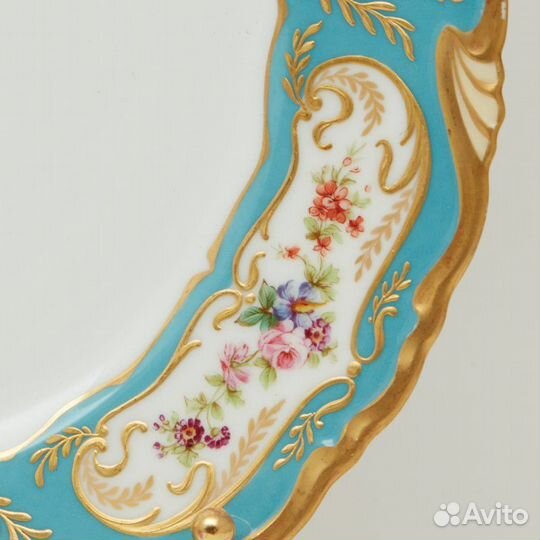 Тарелка с голубым бортом Ahrenfeldt Limoges No.2579