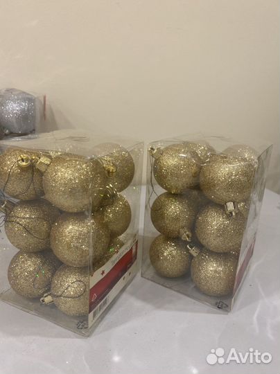 Новогодние шары 50 мм 12 шт в упаковке