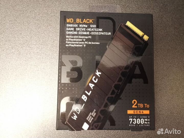 2TB WD SN850X SSD с радиатором, для Playstation 5