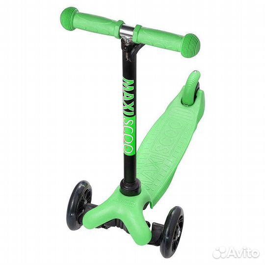 Самокат Maxiscoo Baby со светящимися колесами, зел