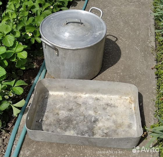Кастрюля алюминиевая СССР 50л, поддон пищевой