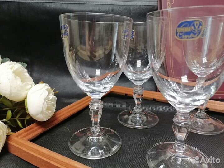 Бокалы для вина Богемия 6 штук новые