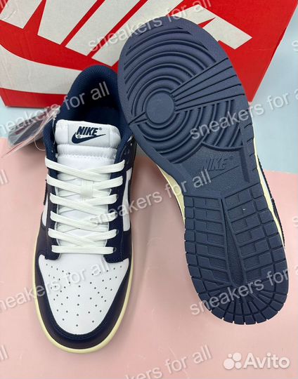 Nike Dunk Low Vintage Navy мужские данки синие