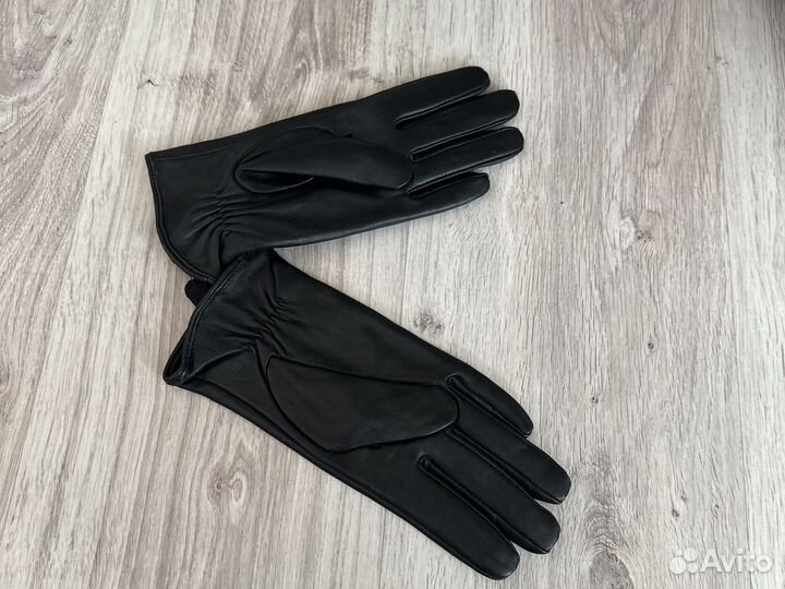 Перчатки кожаные на флисе