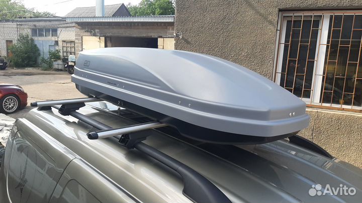 Автобокс на крышу Магнум 330 литров, 185 см, Серый