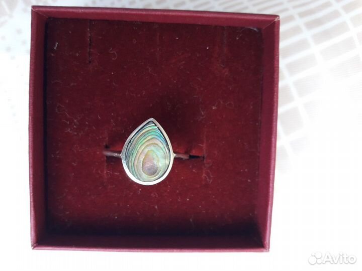 Кольцо серебро натуральный перламутр