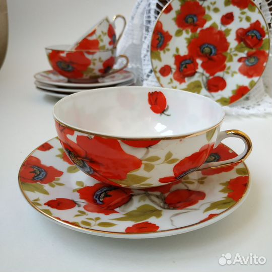 Бронь Чайный сервиз Yamasen Красный мак Япония