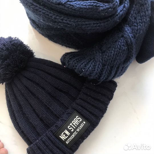 Детский комплект зимний шапка шарф