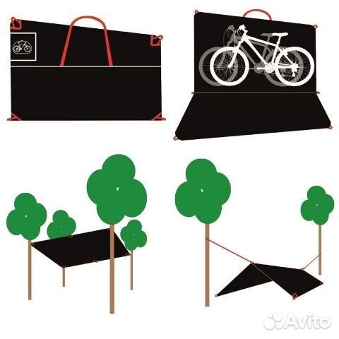 Чехол для велосипеда чёрный с оранжевым