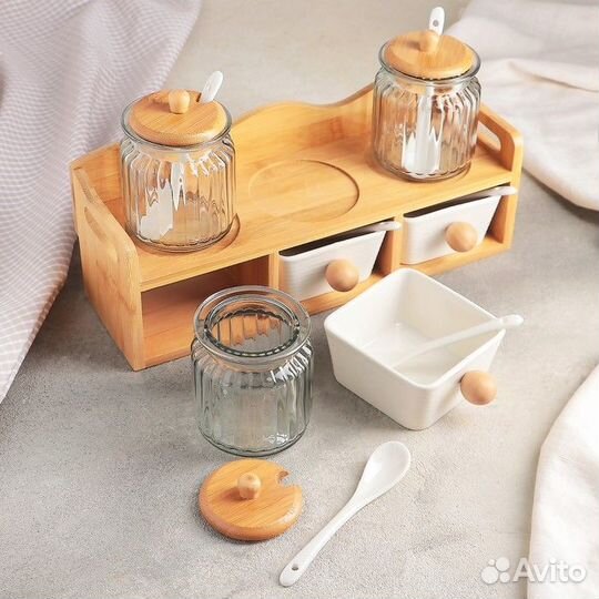 Набор банок керамических для сыпучих продуктов с л