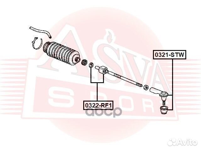 Наконечник рулевой тяги 0321STW asva
