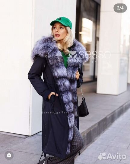 Парка женская с натуральным мехом
