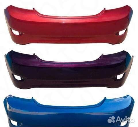 Бампер на Hyundai Solaris белый задний 2014