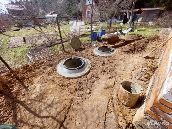 Канализация из бетонных колец под ключ