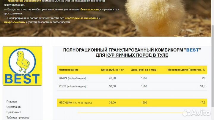 Комбикорм бест, best теперь в Туле