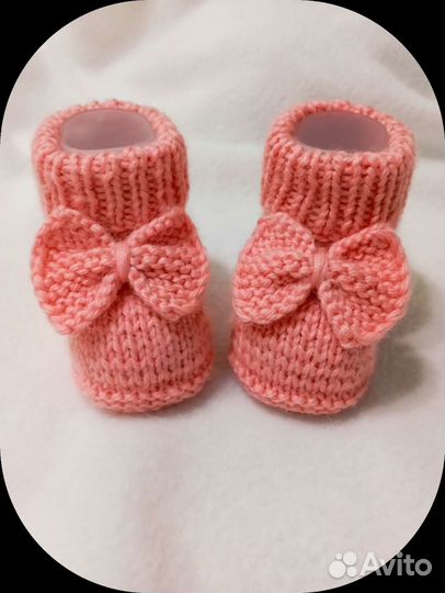 Пинетки для девочки вязанные